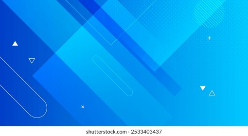 Fundo geométrico abstrato azul com cor de gradiente, 
