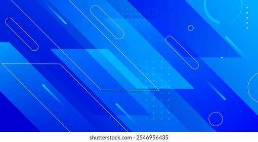 Blue abstract geometric background with gradient color, modern abstract covers , minimal covers design. Blue geometric background.