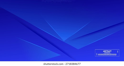 Blue abstract geometric background with square paper cut pattern design concept. Cool banner background. Vector eps10.