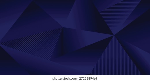 Blue Abstract Geometric Background With Triangles And Striped Patterns For Modern Design
