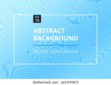 Blue abstract geometric background with wavy gradient texture. Trendy fluid flow shapes composition. Modern design template for brochure, poster, banner and presentation. Vector illustration
