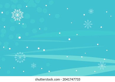 Blue Abstract Geometric Background with white snowflakes for Congratulatory New Year and Christmas frame with copy space. Vector illustration