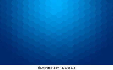 Blue abstract geometric gradient hexagon pattern background