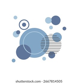 Elemento de diseño de patrón hipster geométrico abstracto azul aislado Ilustración vectorial sobre fondo blanco.