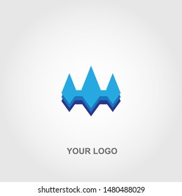 blue abstract geometric logo vector
