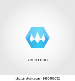 blue abstract geometric logo vector