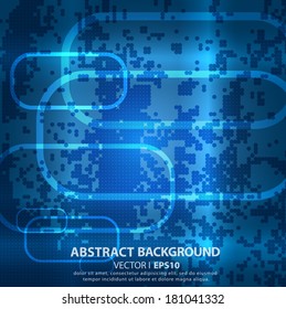 blue abstract geometric pattern circles. Vector EPS 10 illustration.