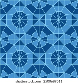 Blue Abstract Geometric Pattern for Fabric