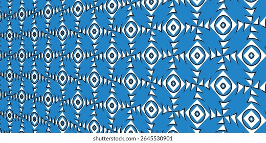 Padrão geométrico abstrato azul com repetição simétrica elementos triangulares vektor eps10