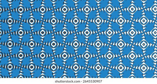 Blue Abstract Geometric Pattern with Symmetrical Repeating Triangular Elements vektor eps10