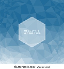 Blue abstract geometric rumpled triangular low poly style vector illustration graphic background