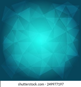 Blue abstract geometric rumpled triangular low poly style. vector illustration graphic background.