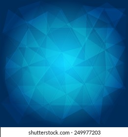 Blue abstract geometric rumpled triangular low poly style. vector illustration graphic background.