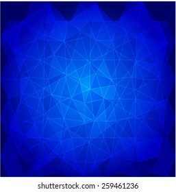 Blue abstract geometric rumpled triangular low poly style. vector illustration graphic background. 