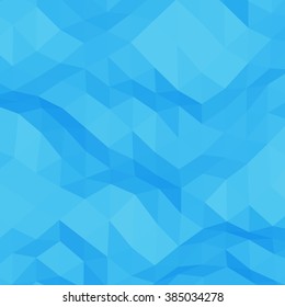 Blue abstract geometric rumpled triangular low poly style vector background