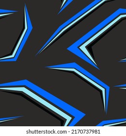 blue Abstract geometric seamless pattern with polygonal shapes. Modern digital camouflage textured racing vinyl print pattern. Vector background.	