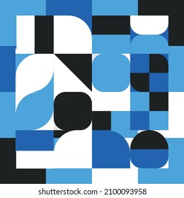 blau abstrakte geometrische Formen Notebook-Cover-Design nahtlose Muster Vektorgrafik
