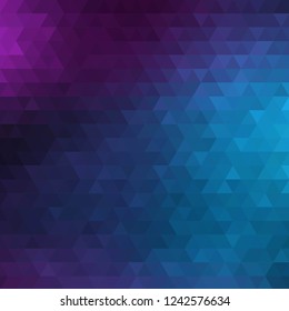 Blue Abstract Geometric Triangle Vertical Background - Vector Illustration Abstract Polygon Vector Pattern - Portrait Orientation