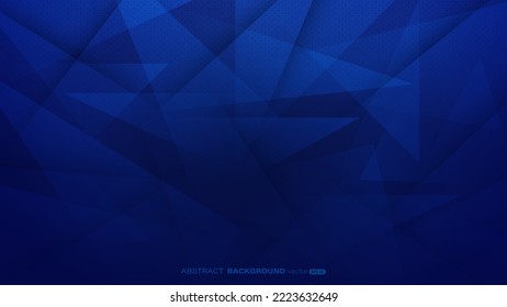 Blue abstract geometric triangular with dot pattern background. Vector Illustration