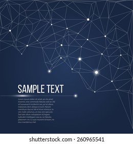 Blue abstract geometrical background molecule structure. Vector illustration