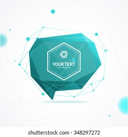 Blue Abstract Geometry With  Mesh Background. Vector illustration
