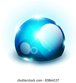 Blue abstract glossy sphere