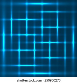 Blue abstract glowing squares background