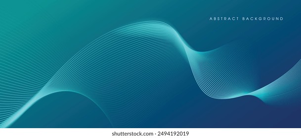 The blue abstract with glowing wave. Shiny moving lines design element. Modern light digital color gradient flowing wave lines. Futuristic technology concept. Vector illustration