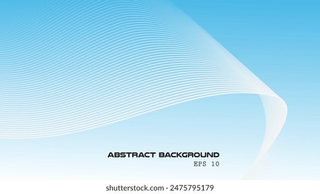 Blue abstract gradient background with curve line for backdrop or presentation