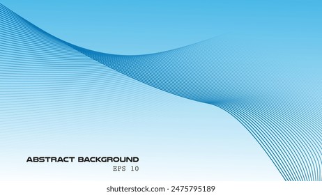 Blue abstract gradient background with curve line for backdrop or presentation