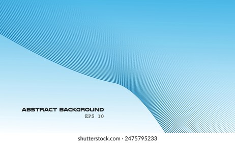 Fondo de degradado abstracto azul con línea de curva para el fondo o la presentación