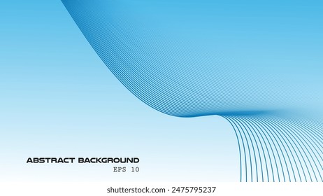 Fondo de degradado abstracto azul con línea de curva para el fondo o la presentación