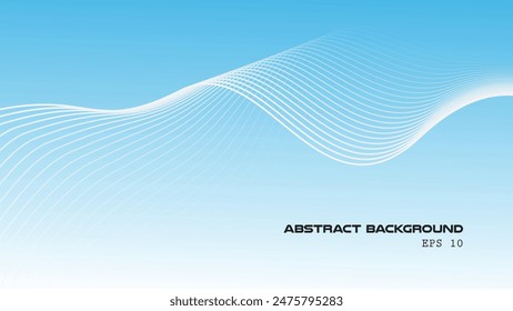 Blue abstract gradient background with curve line for backdrop or presentation