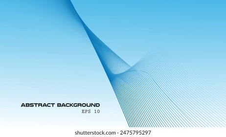 Fondo de degradado abstracto azul con línea de curva para el fondo o la presentación
