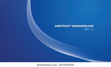 Blue abstract gradient background with curve line for backdrop or presentation