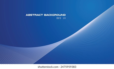 Blue abstract gradient background with curve line for backdrop or presentation