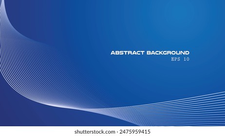 Blue abstract gradient background with curve line for backdrop or presentation