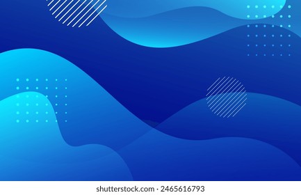 Blue abstract gradient background. Fluid shapes composition. Vector illustration