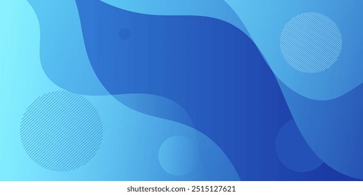 Blue abstract gradient background. Fluid shapes composition. Vector illustration