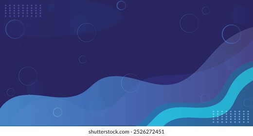 Blue abstract gradient background. Fluid shapes composition. Vector illustration