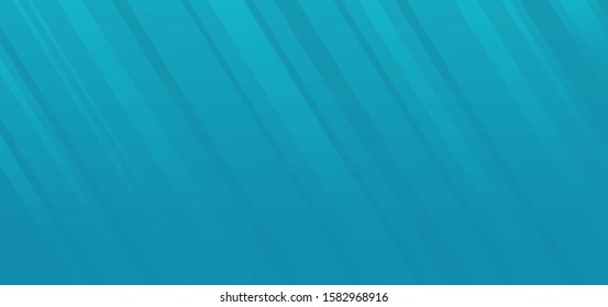 Blue abstract gradient background with rays lines or diagonal geometric stripes as underwater light effect vector backdrop, idea of banner or flyer cover design element