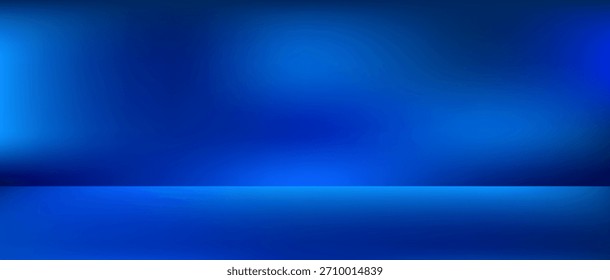 Fondo de gradiente abstracto azul con reflejo de luz suave y efecto de piso de estudio. Fondo futurista moderno para la presentación, el Anuncio de Sitio web, la exhibición del producto, o el diseño publicitario.
