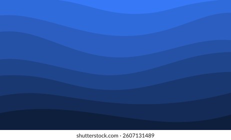 Blue abstract gradient background with waves.