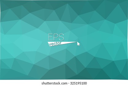 Blue abstract gradient geometrical polygonal background. Vector low poly pattern. 