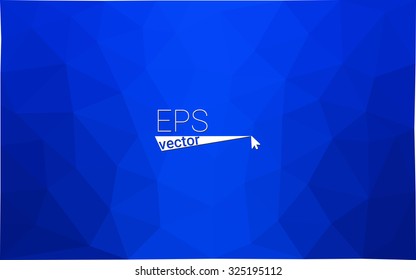 Blue abstract gradient geometrical polygonal background. Vector low poly pattern. 