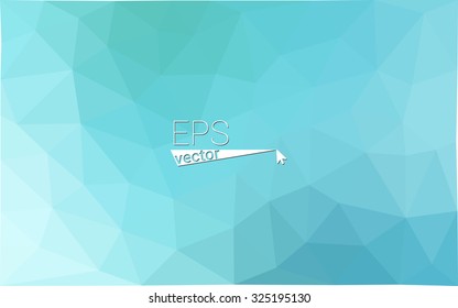 Blue abstract gradient geometrical polygonal background. Vector low poly pattern. 