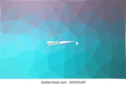 Blue abstract gradient geometrical polygonal background. Vector low poly pattern. 