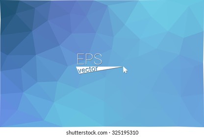 Blue abstract gradient geometrical polygonal background. Vector low poly pattern. 