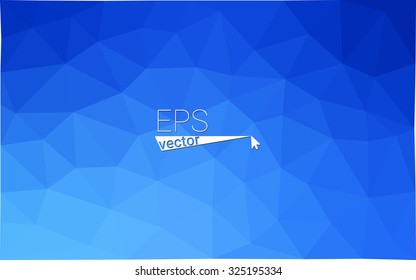 Blue abstract gradient geometrical polygonal background. Vector low poly pattern. 