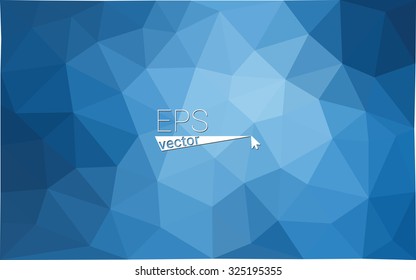 Blue abstract gradient geometrical polygonal background. Vector low poly pattern. 
